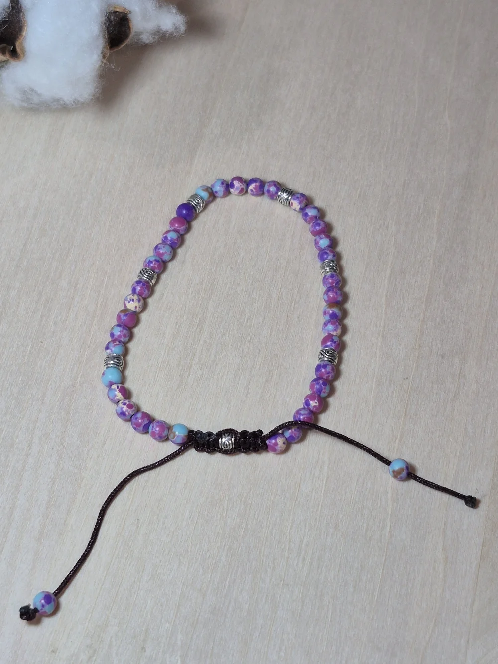 💜💜NEW💜💜 PRETTY!! Natural Galaxy Sea Sediment Stone Adjustable Bracelet